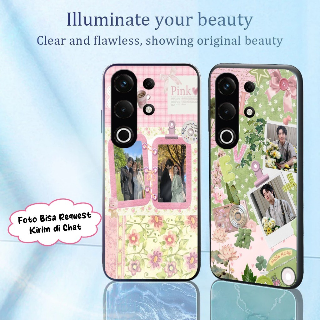 กรณีที่กําหนดเอง Softcase แก้วอะคริลิคสําหรับ Oppo A6C A6X RENO 15F VIVO Y05 Y11D V70 FE S4MSUNG A27