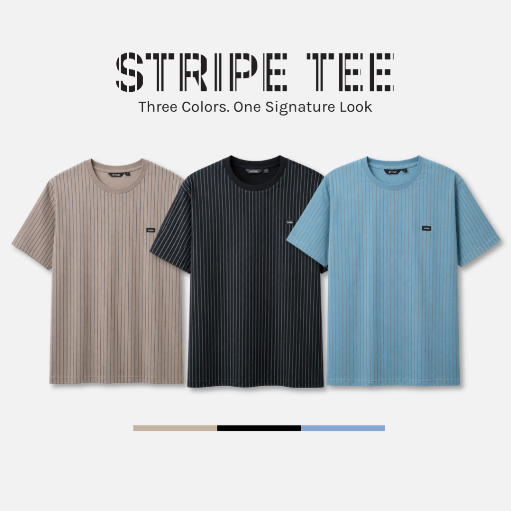 เสื้อยืด Kitahara Stripe สําหรับผู้ชาย Ryusei