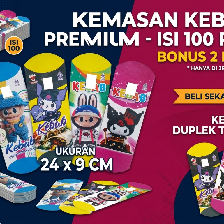 เนื้อหา: กล่องอาหาร Kebab 100 ชิ้น l บรรจุภัณฑ์กระเป๋า Kebab l ดึงคุณภาพ Kebab Wrappers