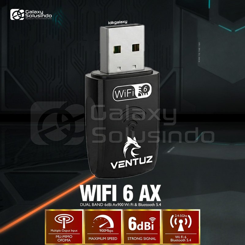 VENTUZ AX900 USB WIFI 6 AX + Bluetooth 5.4 2in1 อะแดปเตอร์ไร้สาย