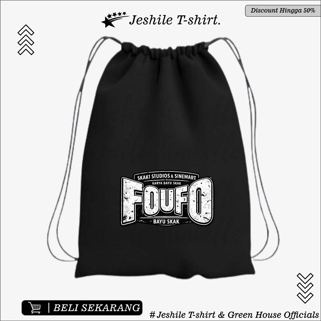 Foufo Black Drawstring Bag By Green House
