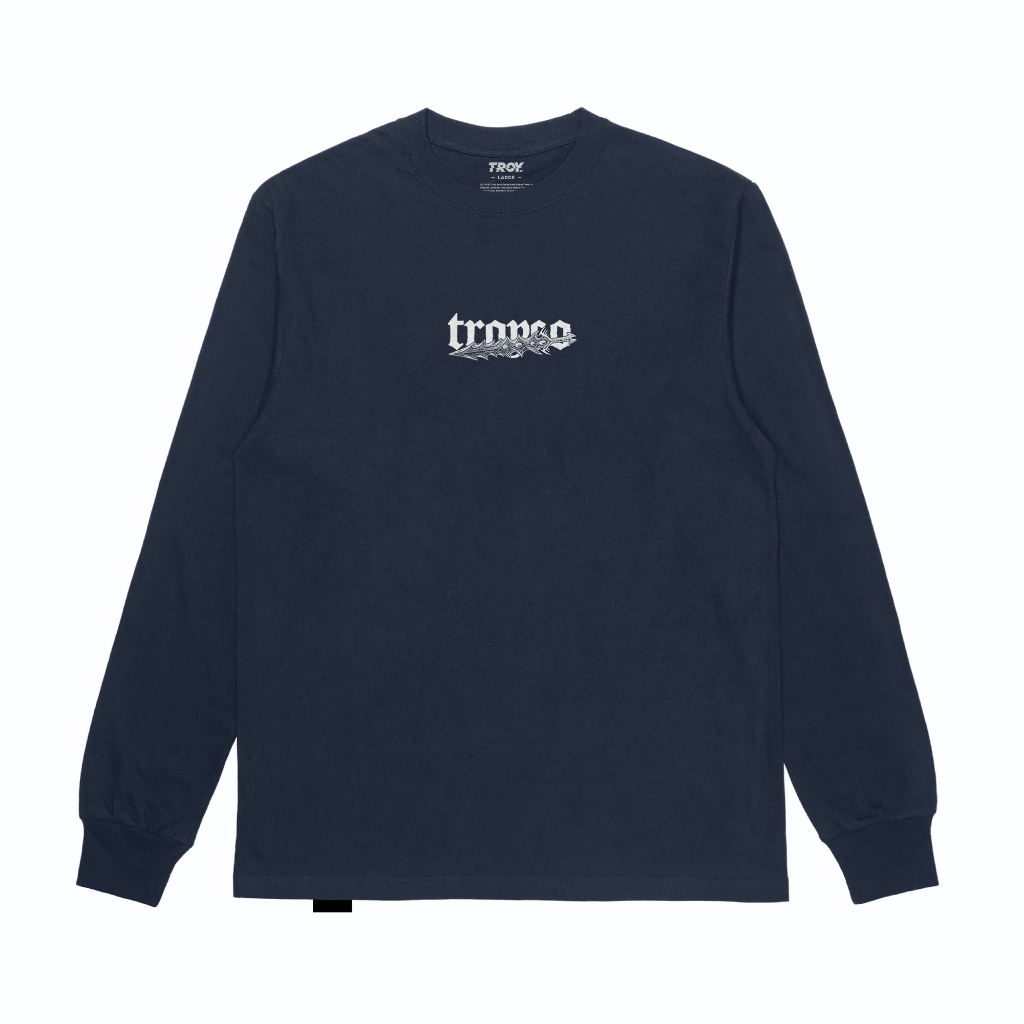 Troy Company Longsleeve T-Shirt Navy Catastrophe- เสื้อยืดแขนสั้นผู้ชายสีกรมท่า LSD 3680