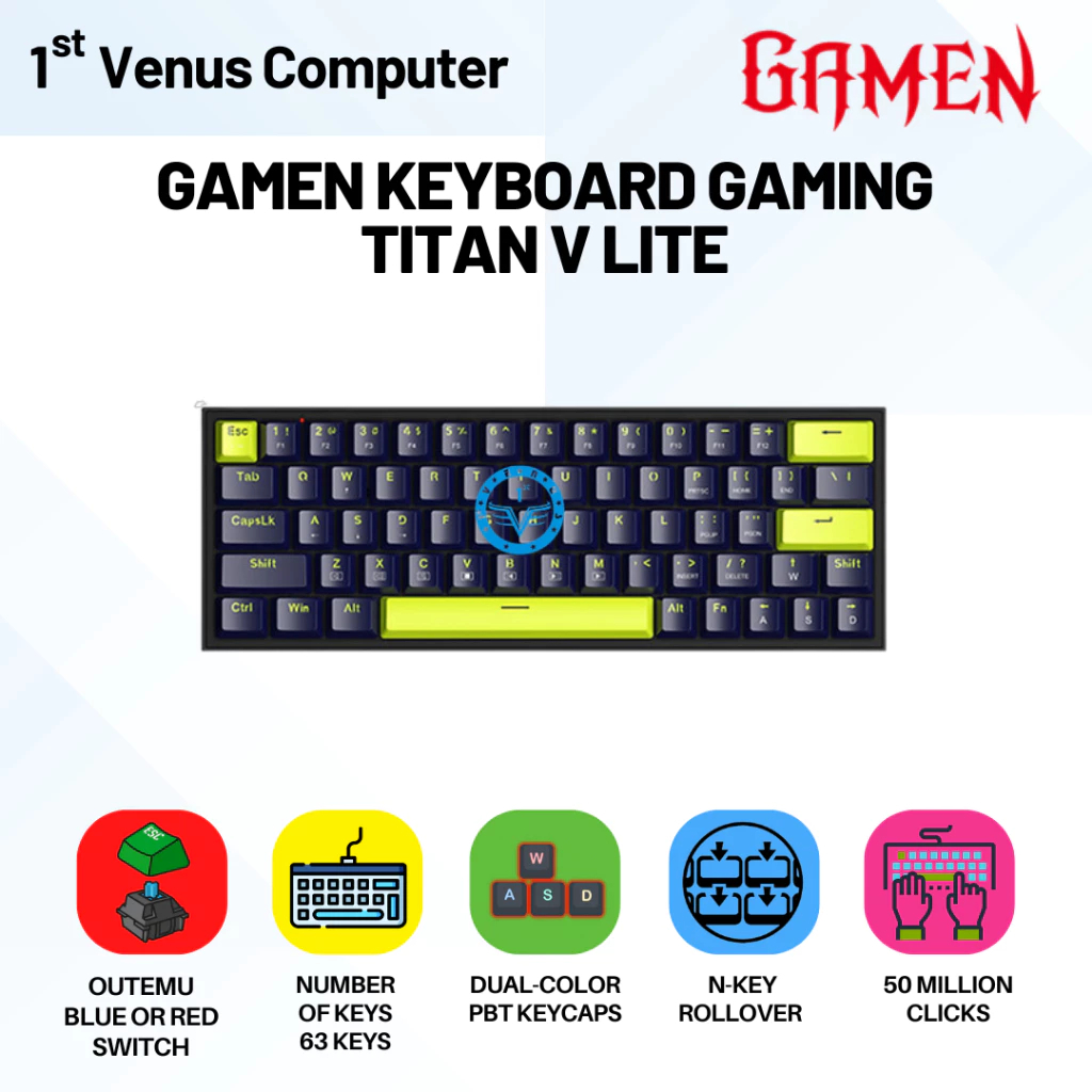 GAMEN Titan V Lite Lattice Titan Series Mechanical Gaming Keyboard / GAMEN TITAN V LITE SERIES MECHA