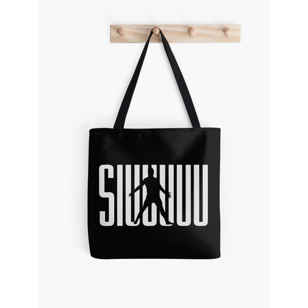 Siuuu Cristiano Ronaldo Shadow Graphic T-Shirt CR7 Football Fan Design Tote Bag
