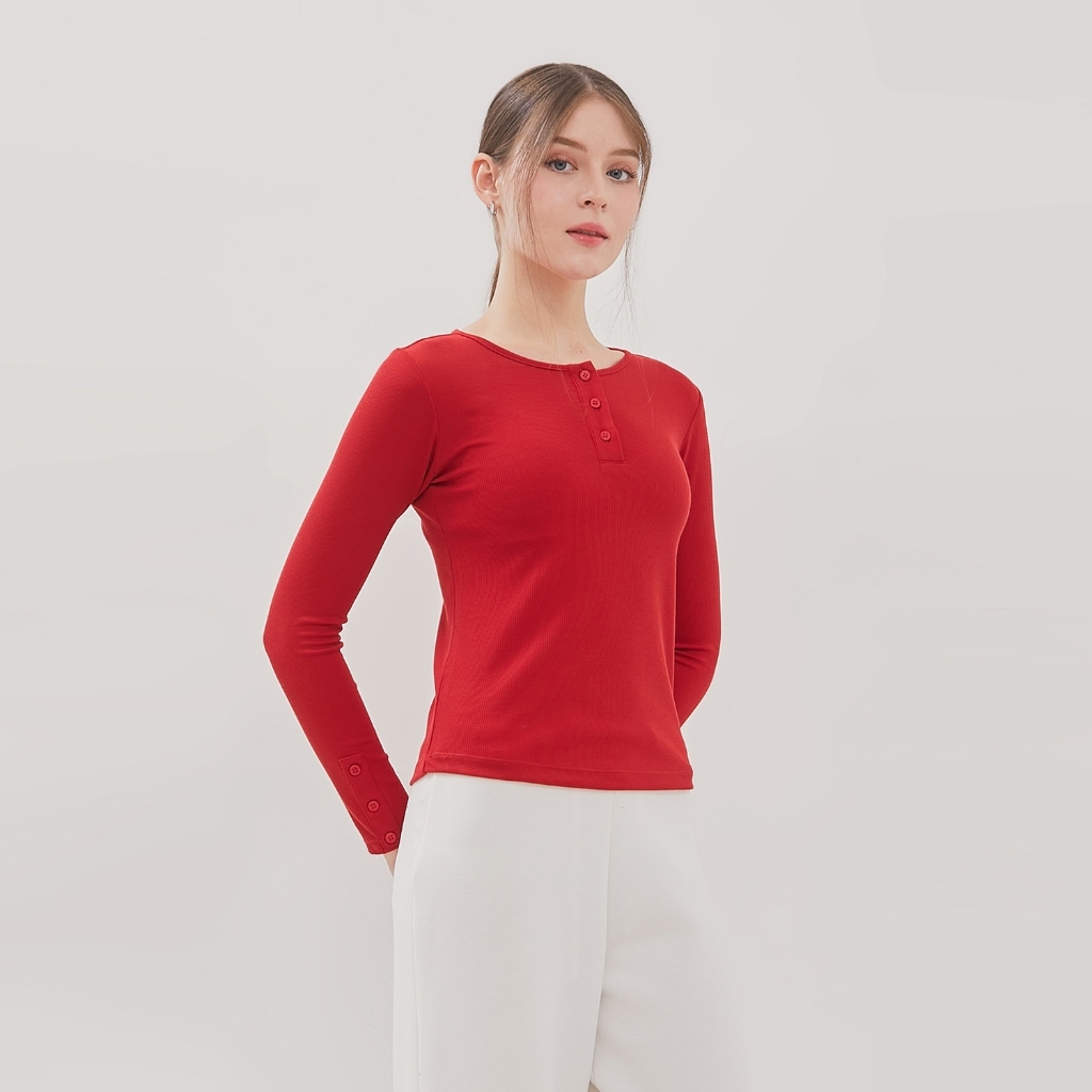 GRAPHIS Everyday Rib Henley Top