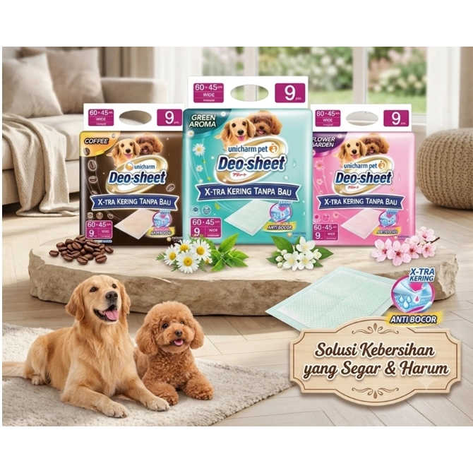 Unicharm Pet Deo Sheet Underpad Super Wide Dog Cat Pee Pad พร้อมกลิ่นหอม