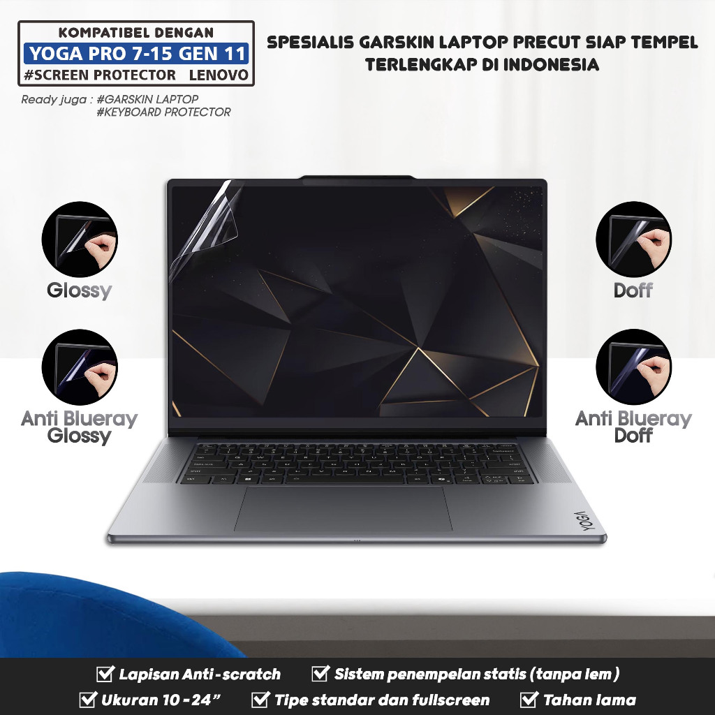 LAYAR ป้องกันหน้าจอสําหรับ Lenovo Yoga Pro 7 7i-15 15IPH11 Gen 10 Glossy Doff Anti Blueray