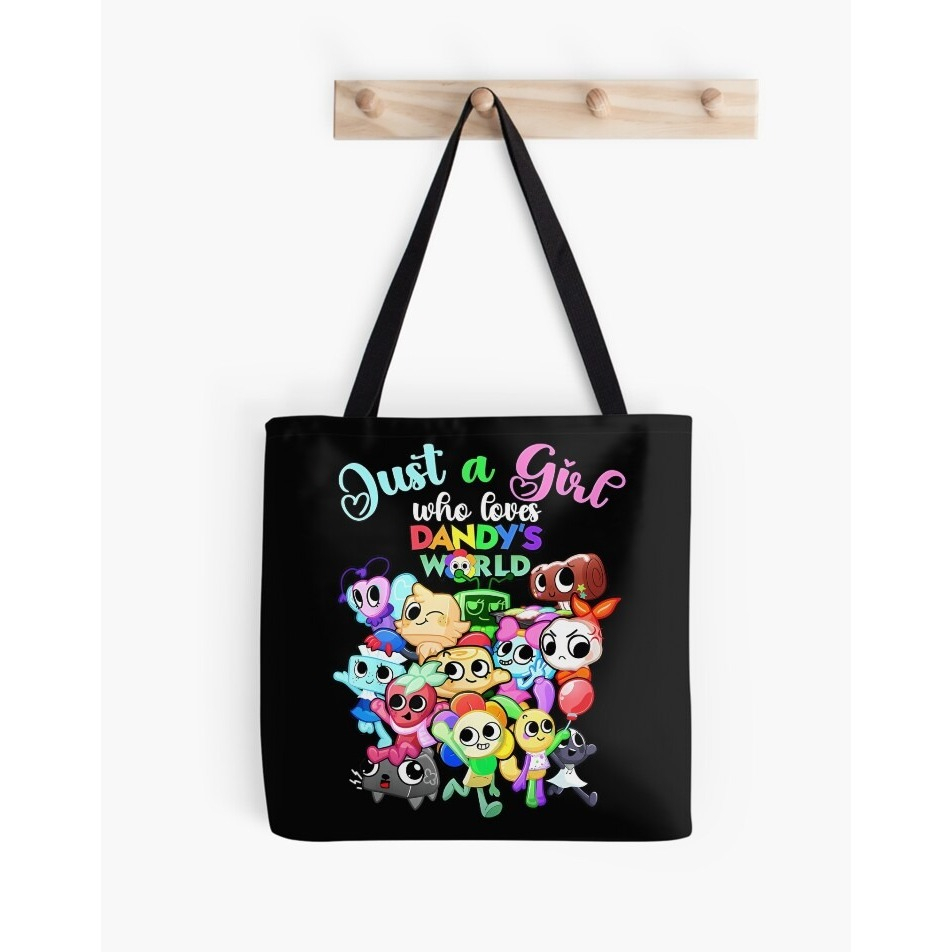 Dandys World Character Funny Dandys World Tote Bag สีดํา