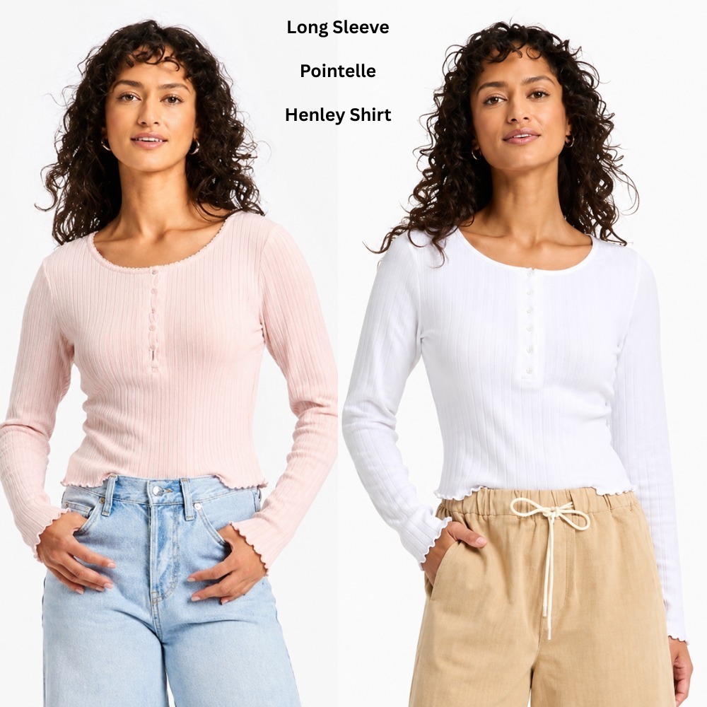เสื้อแขนยาวผู้หญิง (UNT32 POINTE HENLEY TOP)