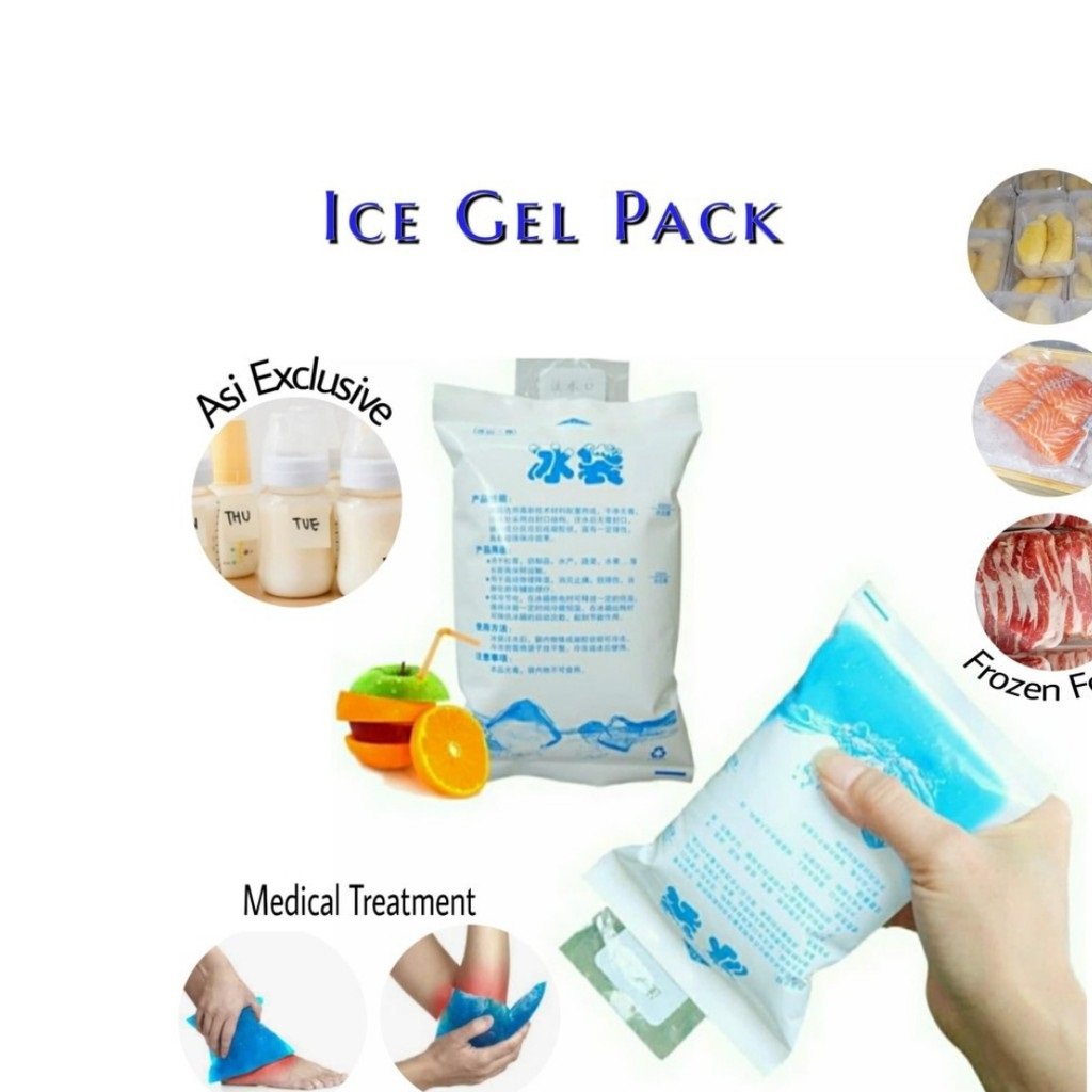 RSHOP ICE GEL PACK 400 ML BlUE COOL JELLY COOLER BAG 200 ML ICE CUBE WATER BAG FOOD COOLER DRY ASI