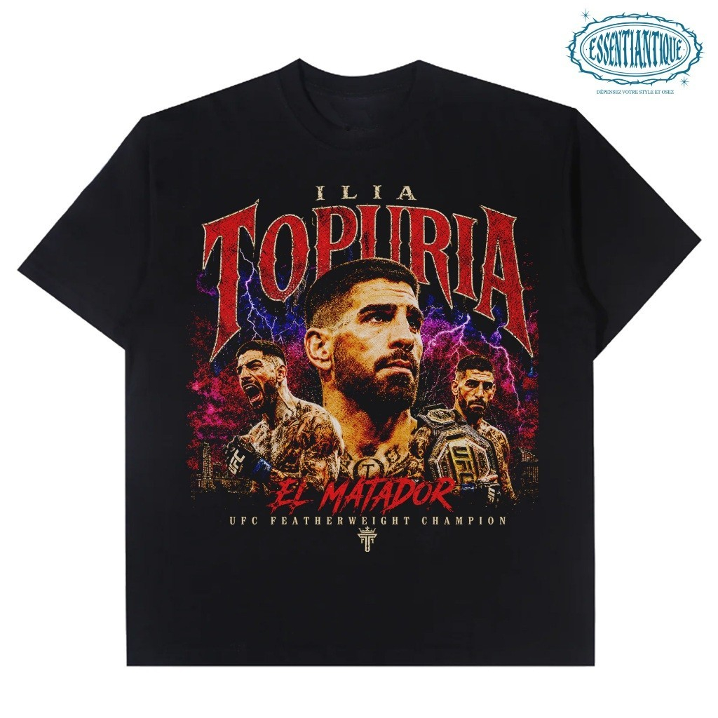เสื้อยืด KATUN UFC Ilia Topuria Fighter ดีไซน์คุณภาพ ผ้าฝ้าย Combed Unisex ชายและหญิง - 345