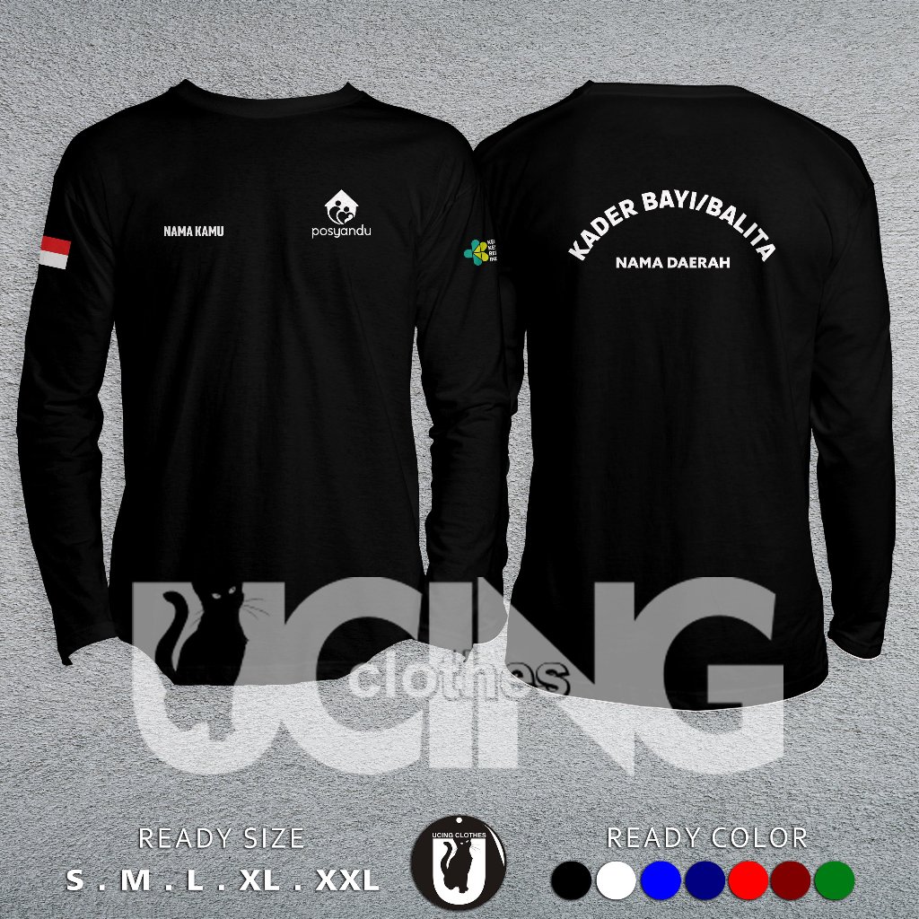 ฟรี Posyandu Baby เด็กวัยหัดเดินเสื้อยืด Kader พร้อมชื่อของคุณและชื่อภูมิภาคแขนยาว Distro เสื้อ