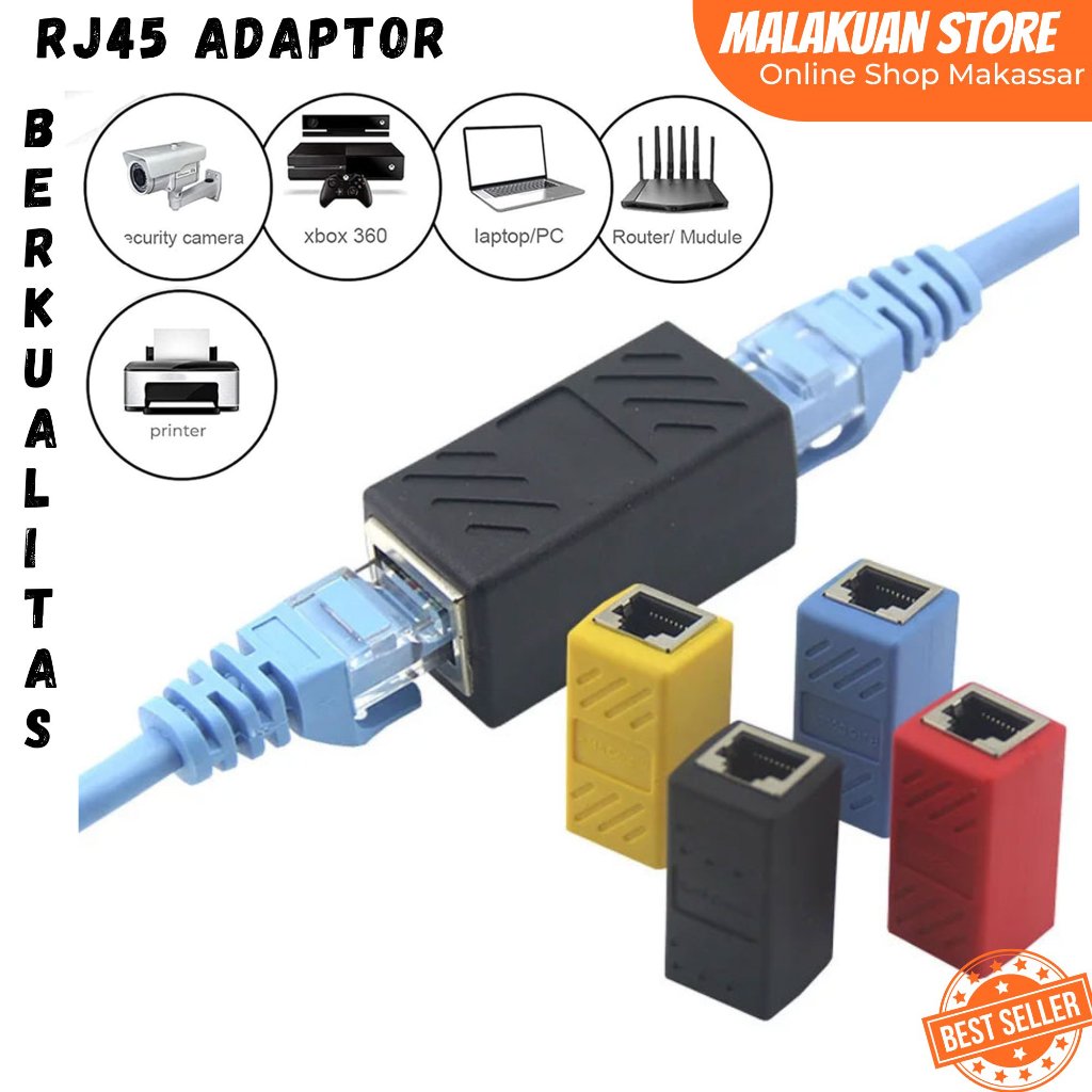 RJ45 Female to Female Cat 15A16A LAN Extension Adapter Connector