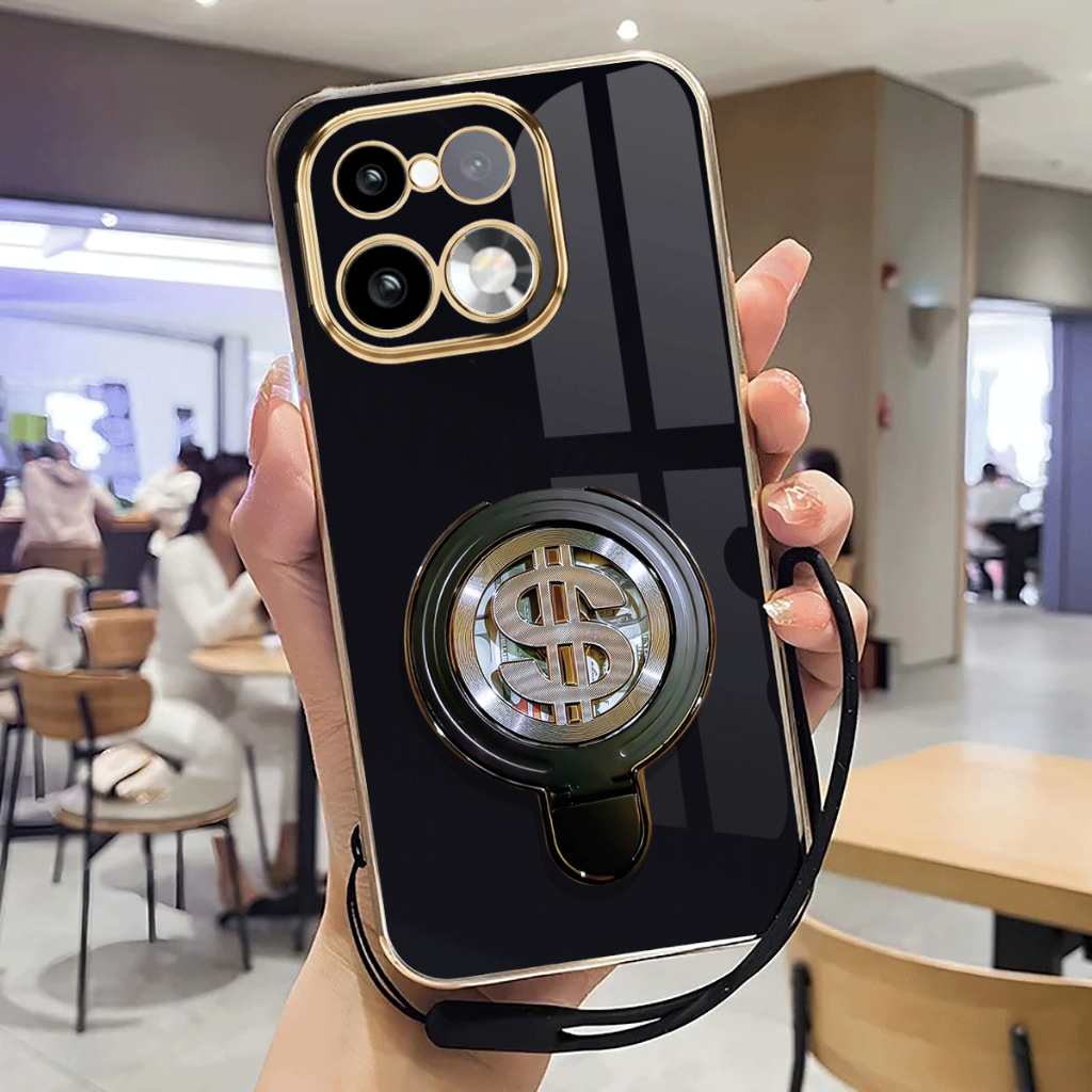 เคสRealme 16 Pro Plusล่าสุดSoftcase Stand Holder Ring Dollar Luxury Plating