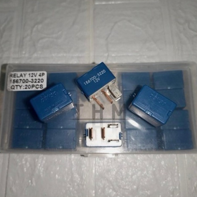 BLUE AC RELAY 4 LEGS 12V DENSO JAPAN 156700-3220