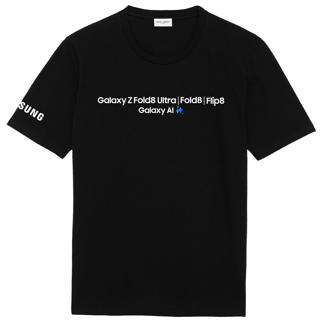 เสื้อยืด Samsung Galaxy Z Fold8 Ultra | พับ8 | Flip8 Galaxy AI ที่นี่ล่าสุด