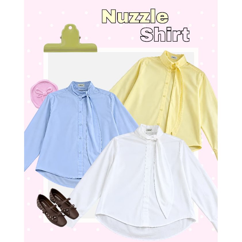 NUZZLE SHIRT BY CATCHI I เสื้อเชิ้ตผู้หญิง BASIC WITH SIMPLE BUT ELEGANT COLLAR DETAILS