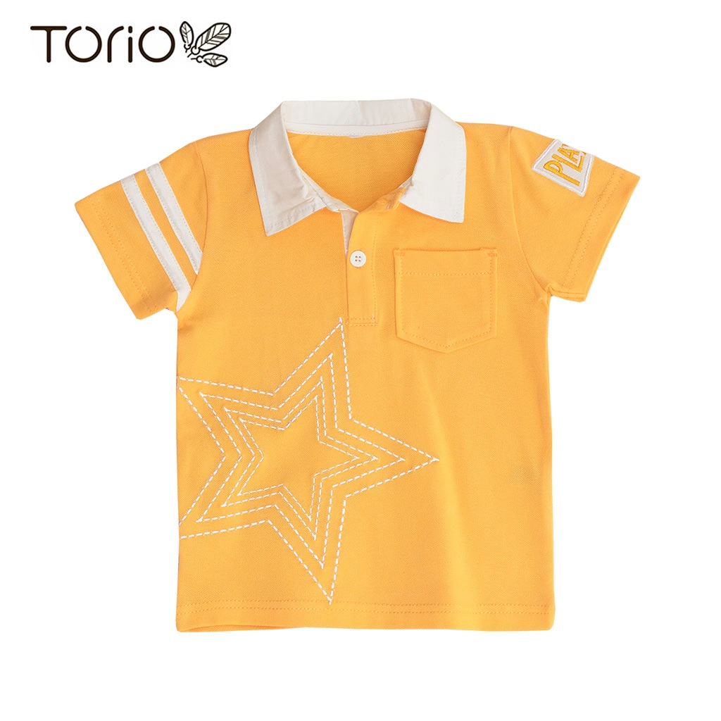 TORIO Kids Polo Shirt Yellow Star - Kids Tops - เสื้อโปโลเด็กชาย