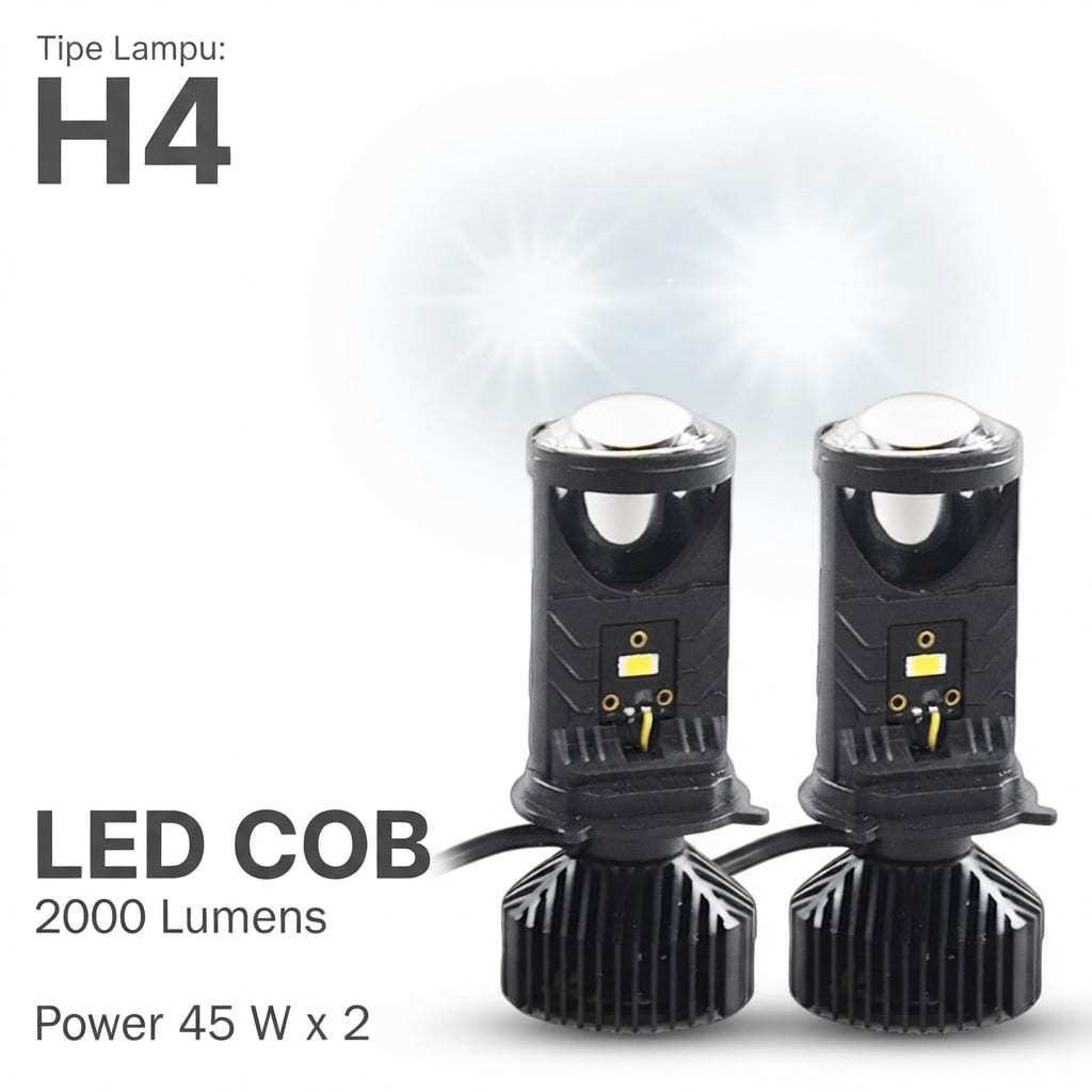 ไฟหน้ารถ LED ไฟหน้า H4 High Low Beam COB 90W Y6D