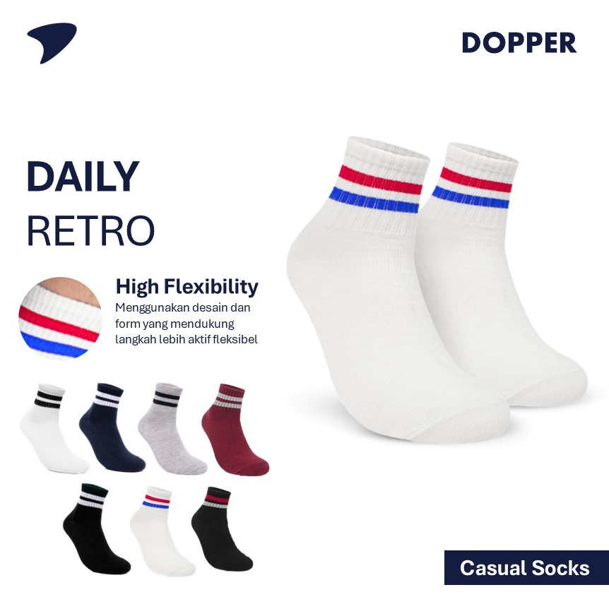 Dopper Daily Retro Ankle Casual Socks - Vintage Retro Anti-Odor Daily Ankle Short Socks