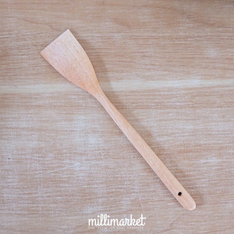 [MILLI] PREMIUM NATURAL WOODEN SPATULA & TONGS - WOODEN COOKING UTENSILS / WOODEN SpaTULA