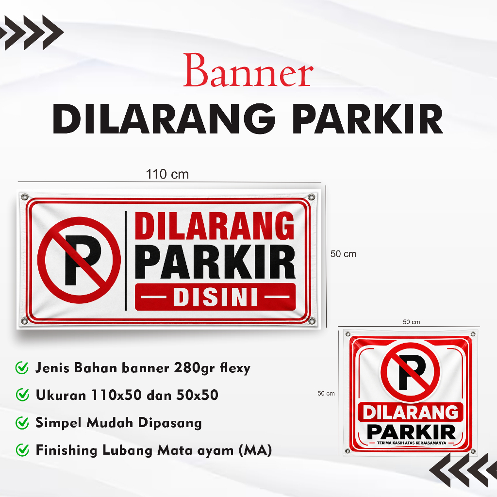 BANNER NO PARKING / NO PARKING HERE