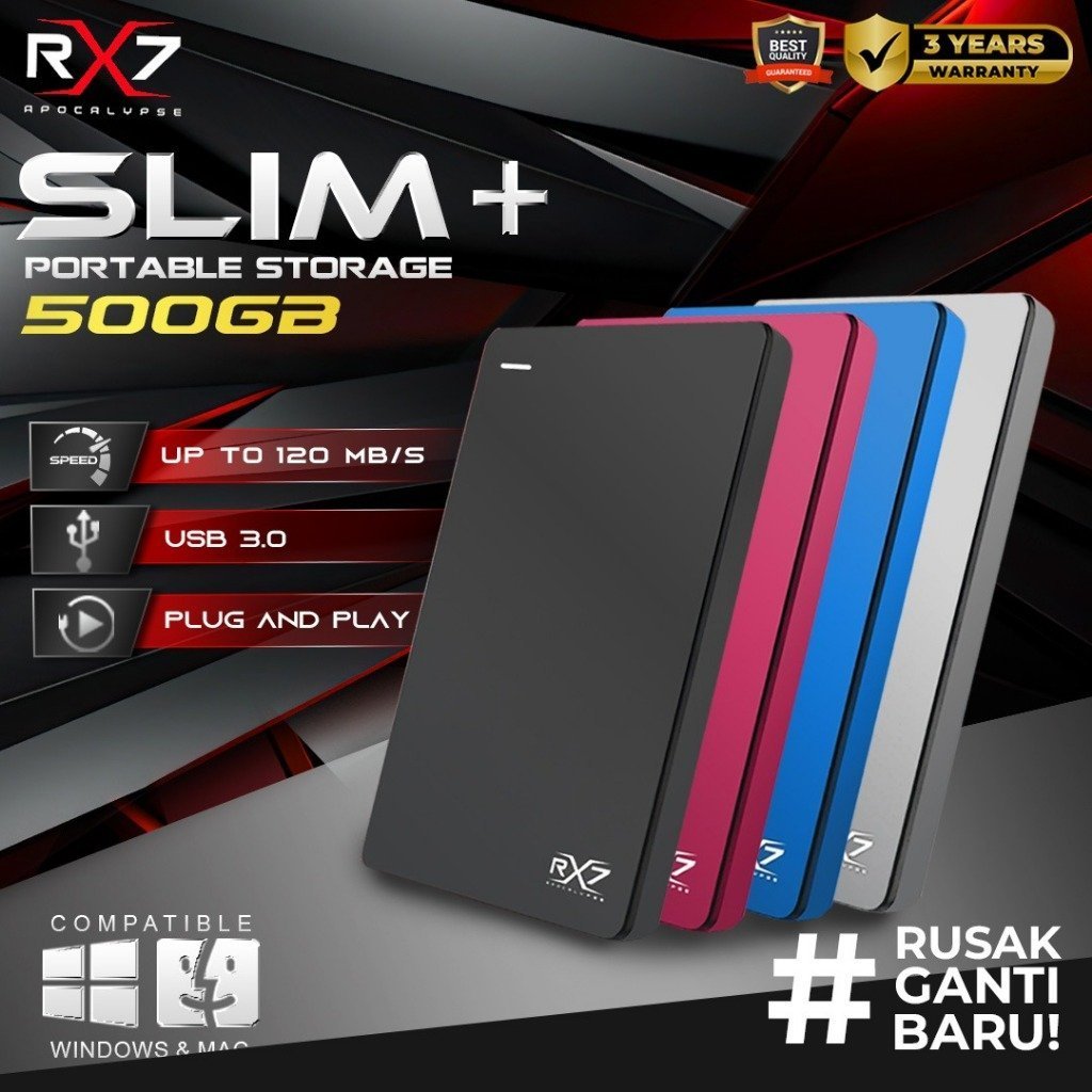 HDD EXTERNAL BACKUP SLIM+ RX7 500GB / HDD EXTERNAL EXPANSION SLIM+ RX7 500GB อย่างเป็นทางการ