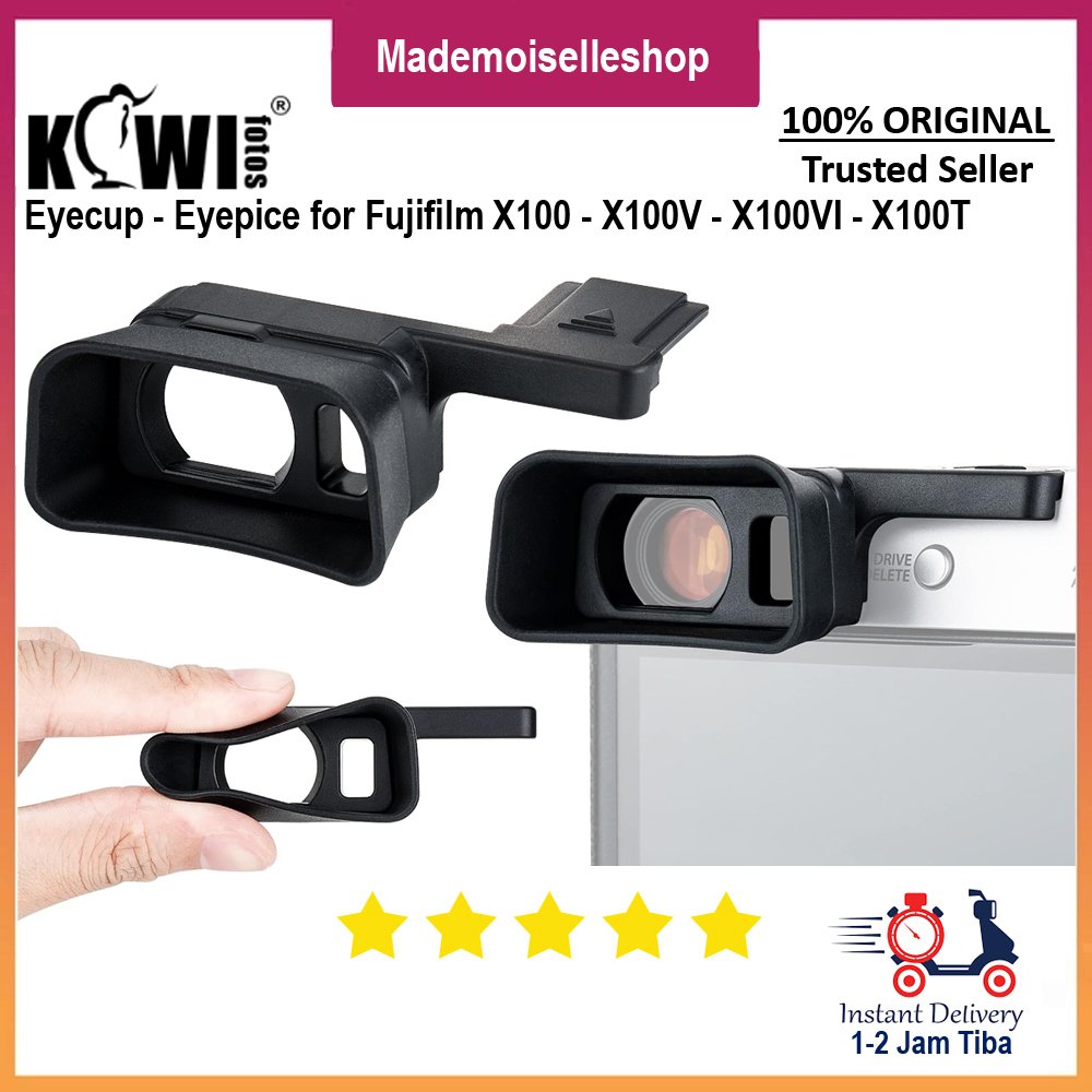 Kiwiphotos KE-X100V - Soft Silicone LONG Eyecup เข้ากันได้กับ Fujifilm X100 - X100V - X100VI - X100T