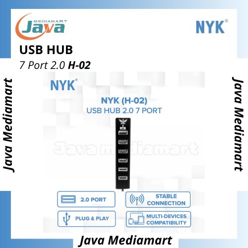 NYK USB HUB H-02 พอร์ต 7 v2.0 HUB Docking Station การถ่ายโอนข้อมูลโทรศัพท์มือถือ macbook android iph