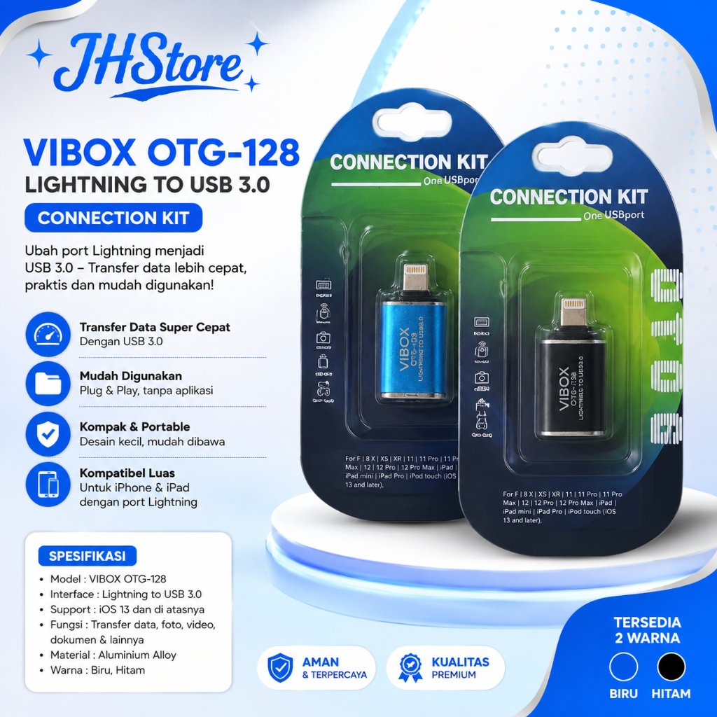 OTG-128 Lightning Vibox OTG Vibox iphone IP Flashdisk การเชื่อมต่อ