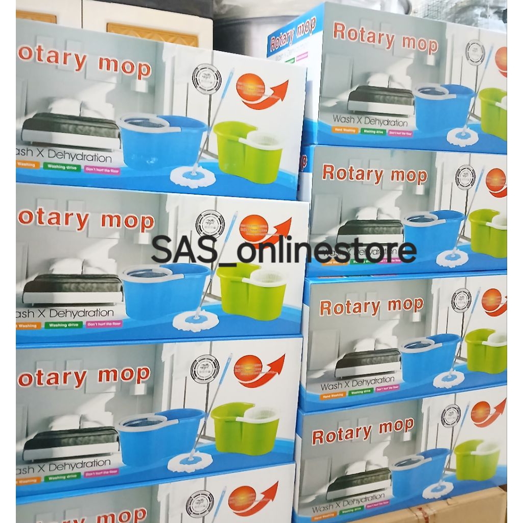 (เฉพาะพื้นที่ชวา) Magic Mop Double Drive Stainless Rotary Mop/Swivel Mop Floor Cleaner