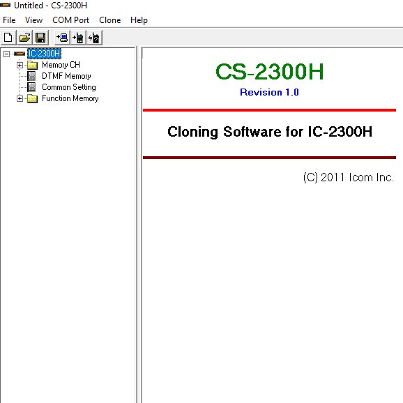 โปรแกรมซอฟต์แวร์ ICOM IC-2300H CD/Link Handy Talkie