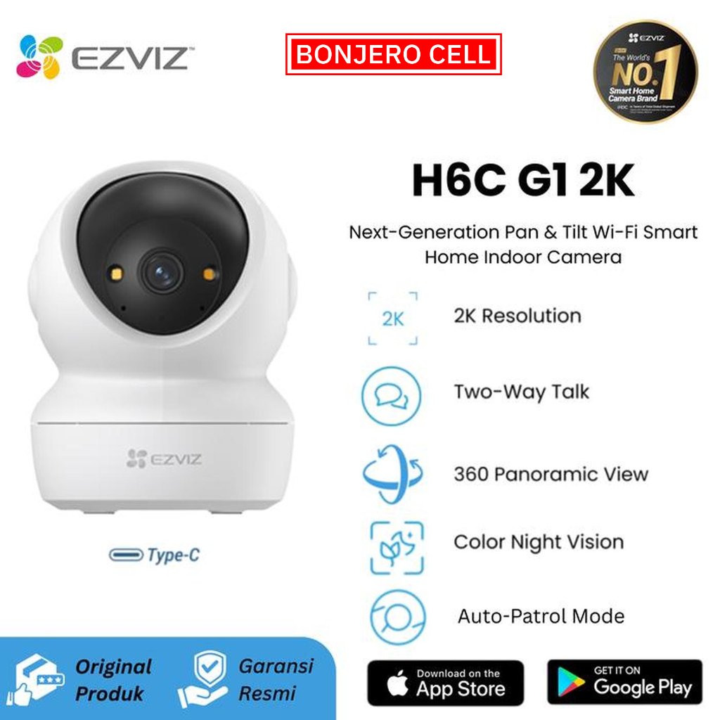 กล้องวงจรปิด EZVIZ H6C Pro G1 3MP กล้องอัจฉริยะในร่มรับประกันอย่างเป็นทางการ H6C Pro 2K G1