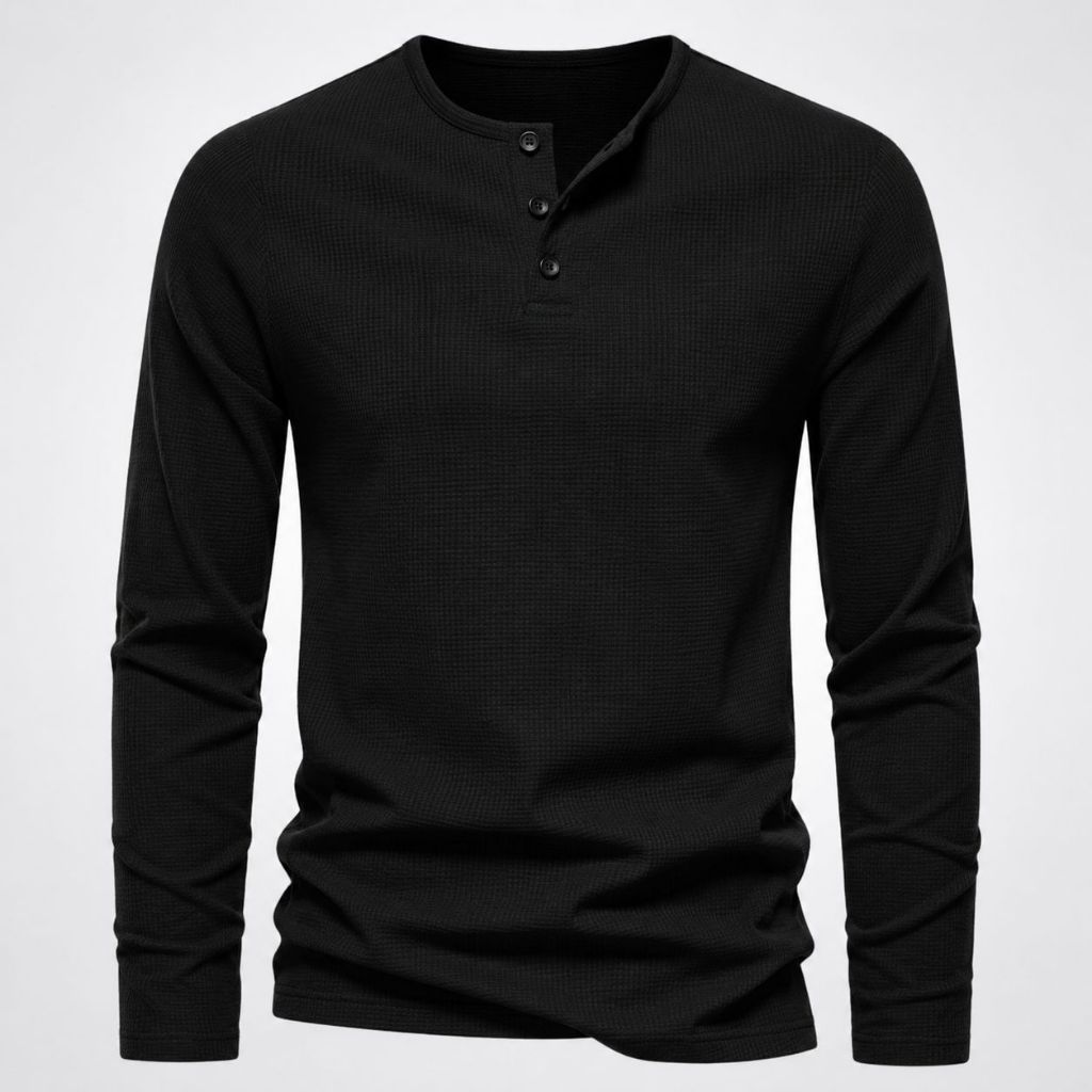 MENS LONG-SLEEVED WAFFLE KNIT เสื้อยืด/เสื้อยืดแขนยาว/เสื้อยืด WAFFLE LAST