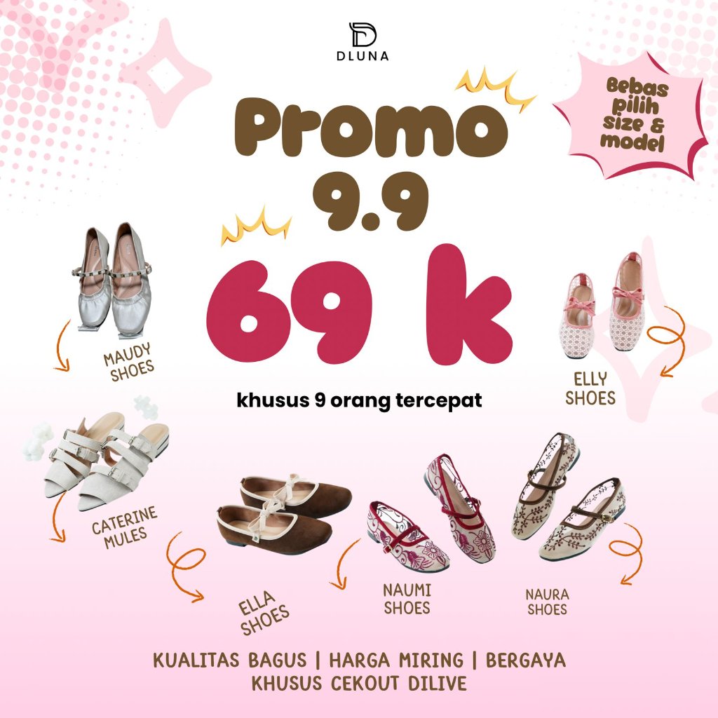 [SPECIAL 9.9] รองเท้าส้นแบนผู้หญิง Dluna.Id นุ่มสบาย เลือกสีไม่ได้ NO RETURN OR EXCHANGE
