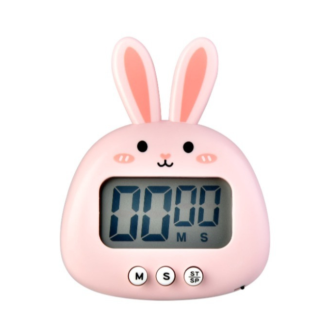 YTB TIMER DIGITAL KITCHEN OVEN TIMER COOKING BAKING CUTE PINK RABBIT MOTIF TIMER OVEN PREMIUM DIGITA
