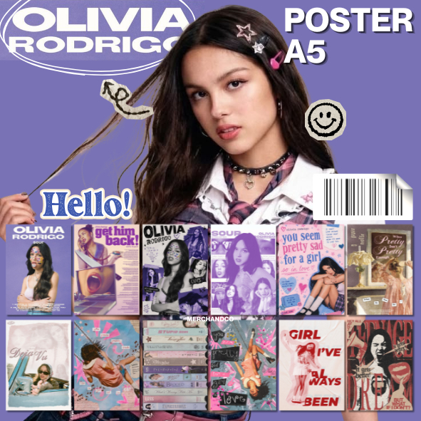 (12 ชิ้น) A5 OLIVIA RODRIGO AESTHETIC POSTER / OLIVIA RODRIGO / MINI AESTHETIC POSTER / NON อย่างเป็