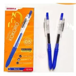 (โหล) ปากกาลูกลื่น Kokoro Zebra 0.5 เนื้อหา 12 / แพ็ค ปากกาเจล Kokoro