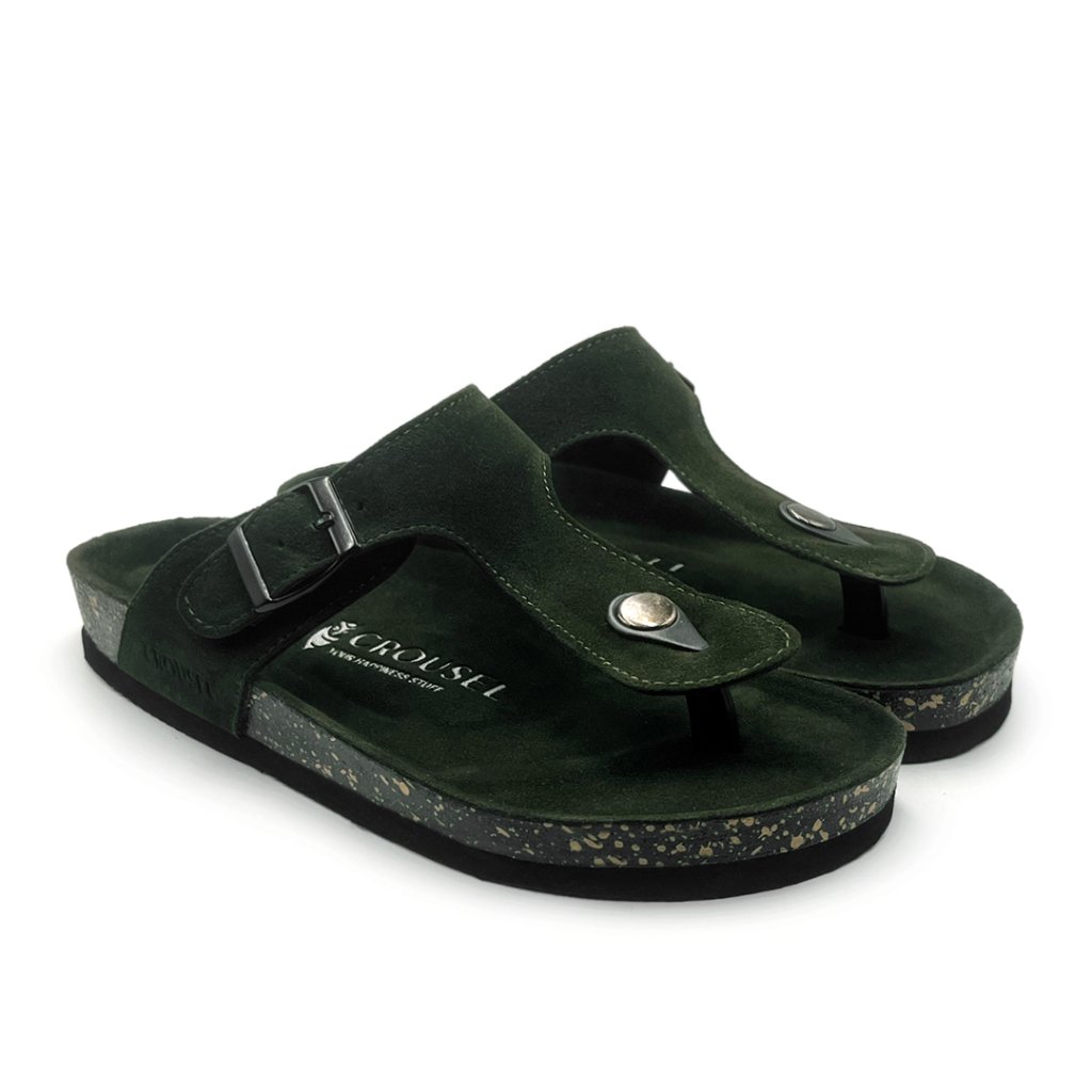 รองเท้าแตะลําลอง Crusel \ Unisex - กองทัพ Vicenza Suede