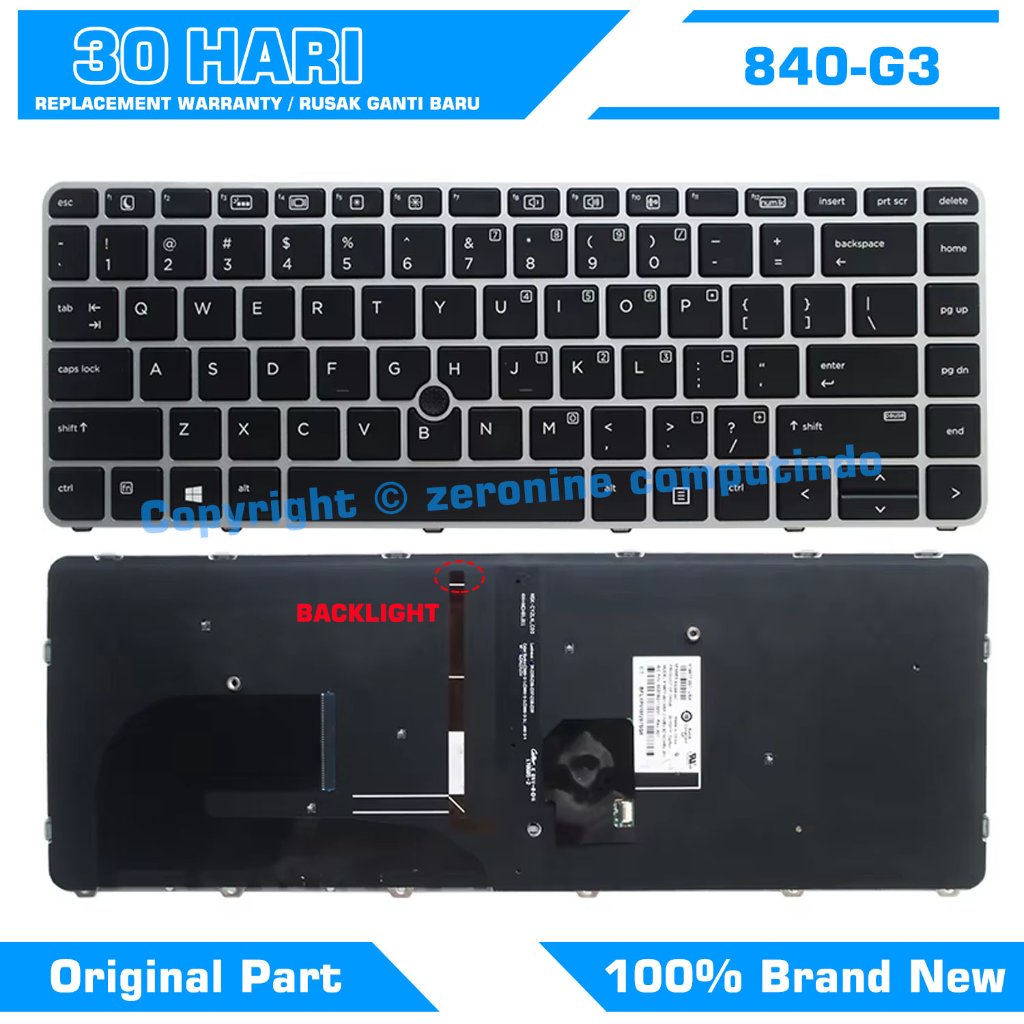 HP EliteBook 745 G3 G4 840 G3 840 G4 848 G3 คีย์บอร์ดแบ็คไลท์
