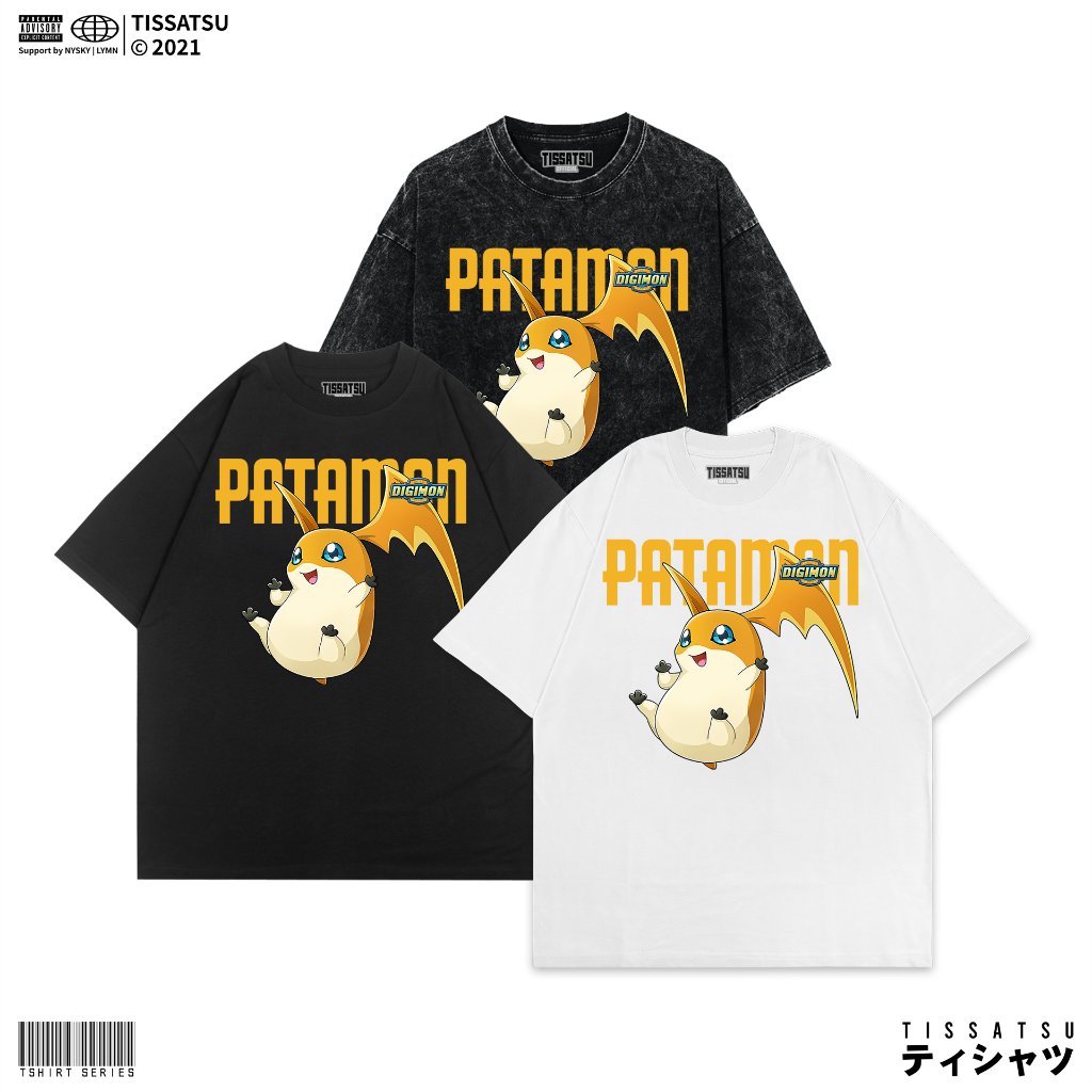 TISSATSU T-Shirt PATAMON DIGIMON Oversize Washed / T-Shirt Wash Slimfit / DGMN-7
