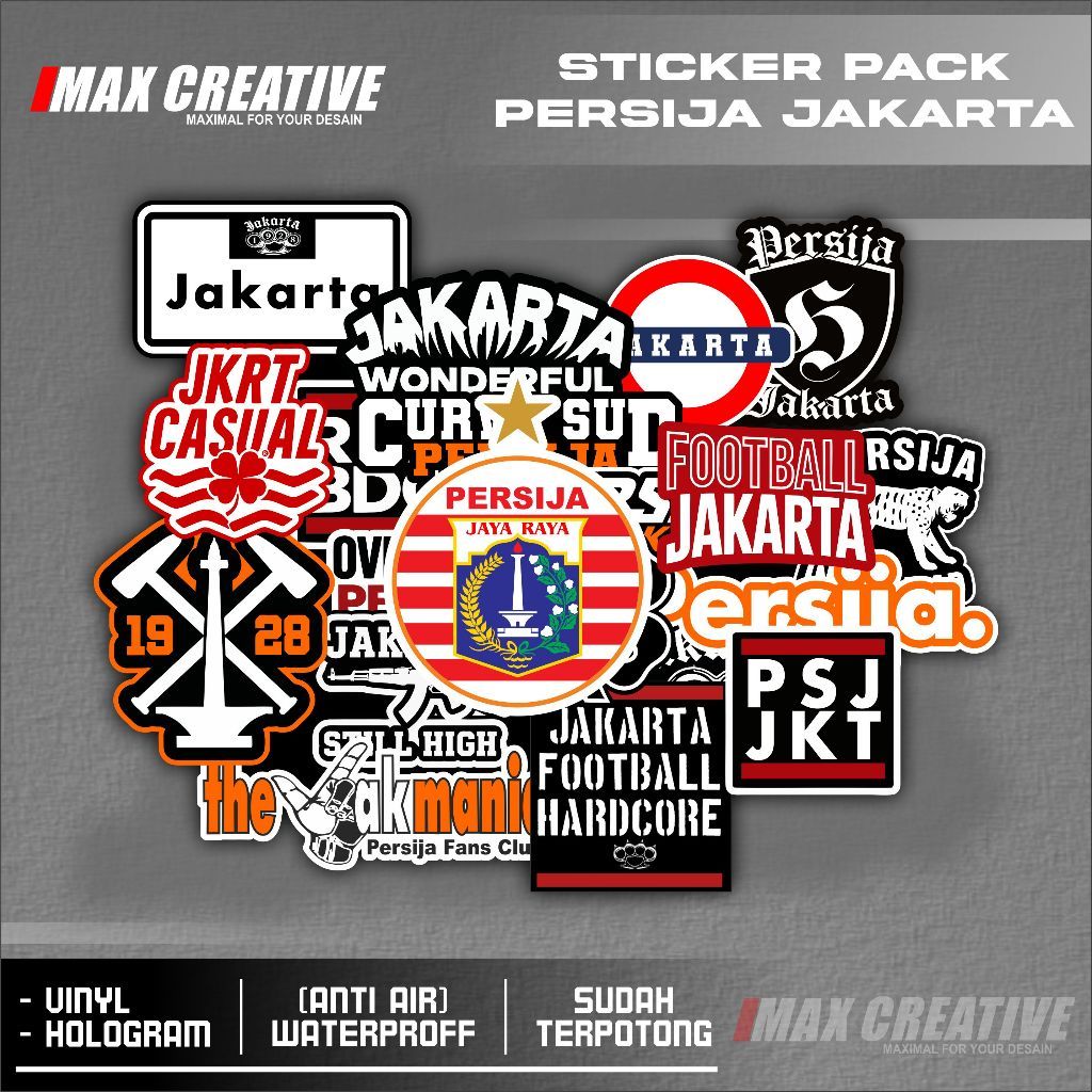 MAX CREATIEF STICKER PACK PERSIJA CONTENTS 20PCS BUNDLE โลโก้ PERSIJA THE JACK MANIA K-02