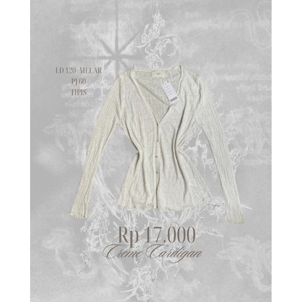 คาร์ดิแกนสีครีม | Layering shoujouche morikei igari coquette bedage fairy vintage hisekaji