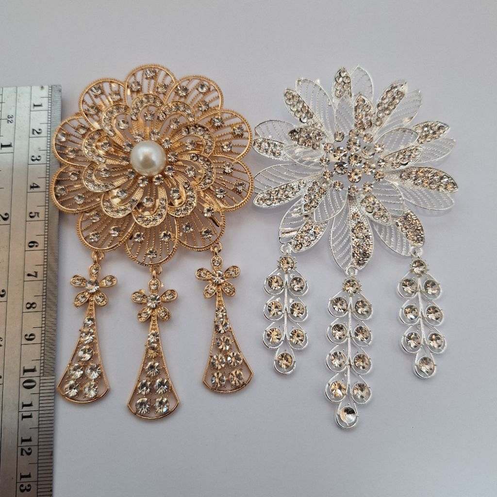 MATA เข็มกลัด kebaya หรูหรา เข็มกลัดตาดอกไม้ เข็มกลัดตาคริสตัล - รูปที่ 3