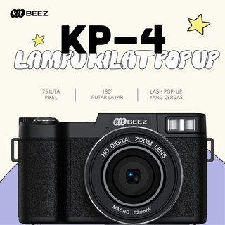 KiTBEEZ KP-4 Kamera Digital WiFi 75MP 5K 18x Putaran 180° Filp Screen Selfie Digicam Ultra Video Kamera Vlog