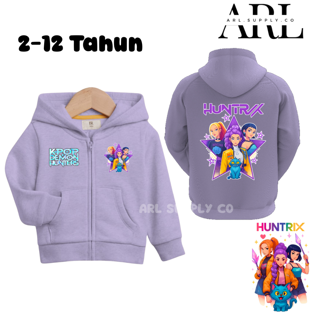 เสื้อแจ็คเก็ตซิป Kpop Demon Hunters สําหรับเด็กผู้หญิงอายุ 2-12 ปี Viral