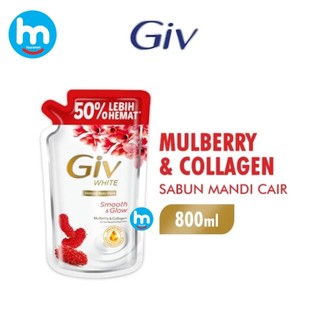 Giv White Sabun Mandi Cair Mulberry Pouch 800 ml | Giv Sabun Cair 825ml