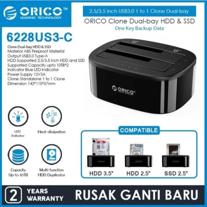 ฮาร์ดดิสก์เชื่อมต่อ 6228 us3 Hdd 2 bay 6218 - 2.5/3.5 นิ้ว to usb 3.0 - Orico