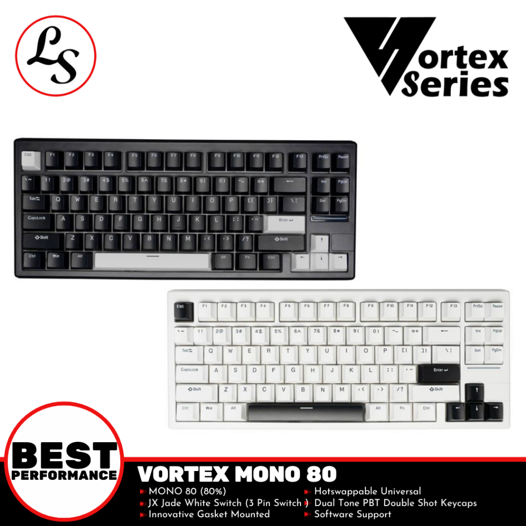 Vortex GAMING KEYBOARD Vortex Mono Series 80 ปะเก็น Mount Hotswappable Universal