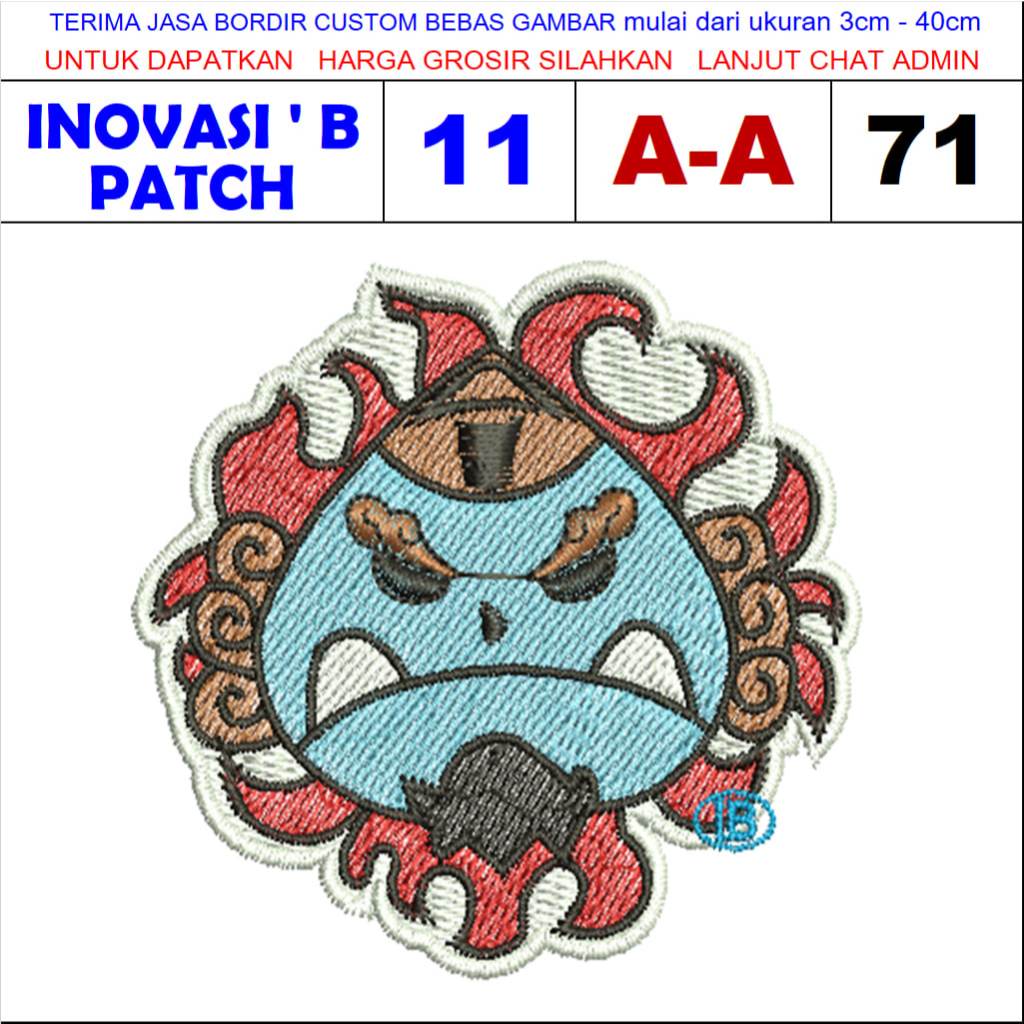 ONE PIECE JINBE JOLLY-ROLLER ANIME LOGO EMBROIDERY PATCH (A71)